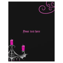 Fancy gothic candelabra hot pink on black wedding