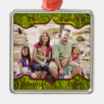 Fancy Green Fluer Family Holiday Ornament