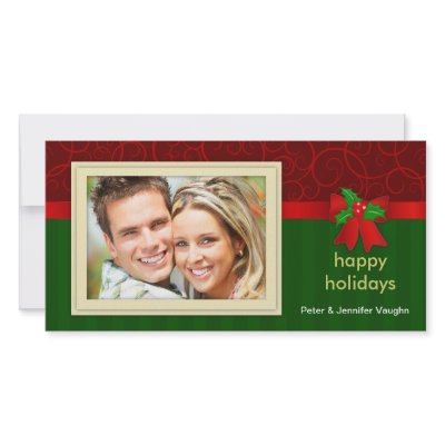 Fancy Happy Holidays Christmas Photo Cards by SquirrelHugger