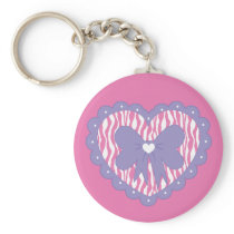 Fancy Heart (Zebra) Keychains