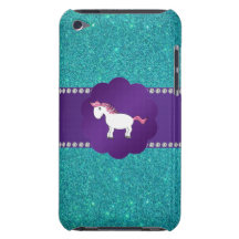 Fancy horse turquoise glitter barely there iPod case