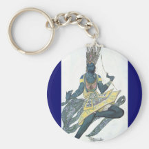 Fancy in Blue by Leon Bakst Key Chain