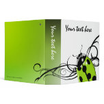 Fancy Ladybug Designer Photo Album (acid green) 3 Ring Binder