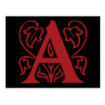 Fancy Letter A Post Cards