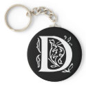 Fancy Letter D keychains