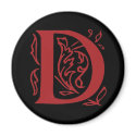 Fancy Letter D magnets