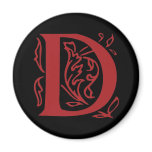 Fancy Letter D magnets