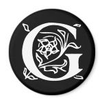 Fancy Letter G Fridge Magnets