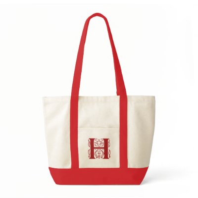 Fancy Letter H Canvas Bags by opheliasart