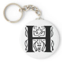 Fancy Letter H keychains
