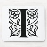 Fancy Letter I Mouse Pads