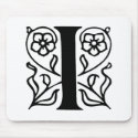 Fancy Letter I mousepads