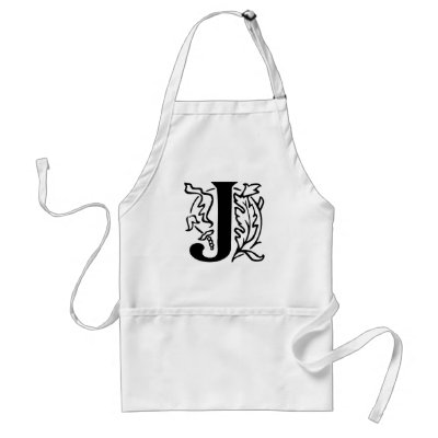 Fancy Letter J Apron by opheliasart