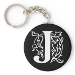 Fancy Letter J Keychains