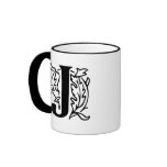 Fancy Letter J mugs