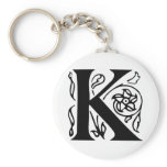 Fancy Letter K keychains