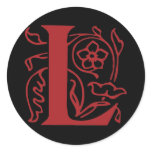 Fancy Letter L Round Stickers