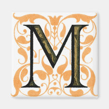 Fancy Letter M - Magnet