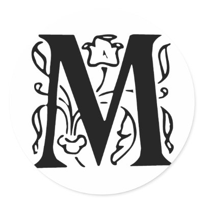 Fancy Letter M Sticker by opheliasart