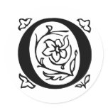 Fancy Letter O Round Sticker
