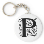 Fancy Letter P Keychains