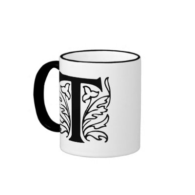 Fancy Letter T Mug by opheliasart