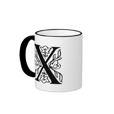 Fancy Letter X Mug by opheliasart