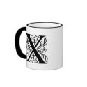 Fancy Letter X mugs