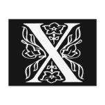 Fancy Letter X postcards