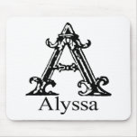 Fancy Monogram: Alyssa Mousepads