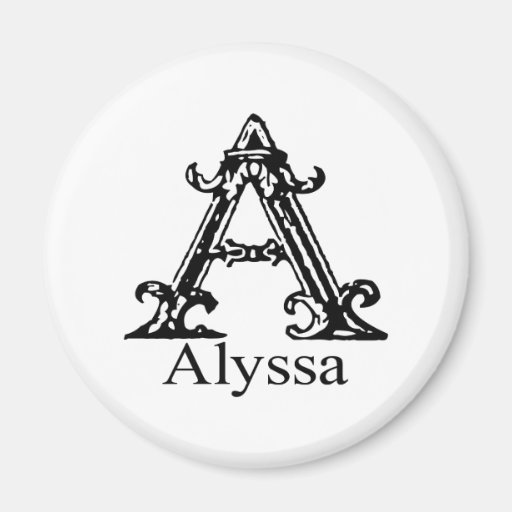 Fancy Monogram: Alyssa Refrigerator Magnet