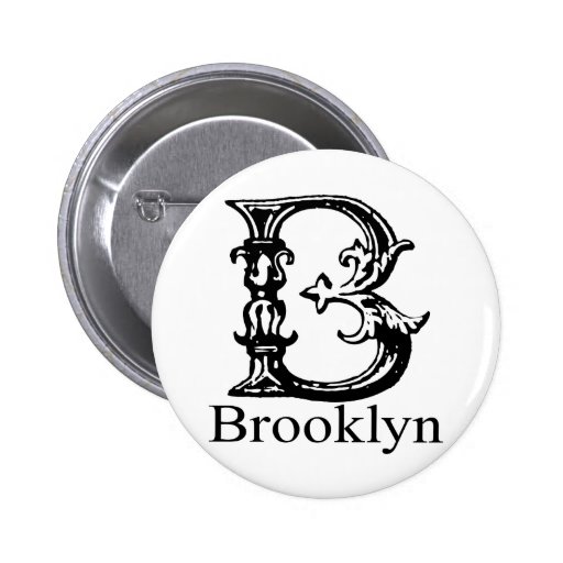 Fancy Monogram: Brooklyn Pinback Buttons