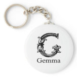 Fancy Monogram: Gemma Keychain