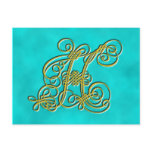 Fancy Monogram Letter H, Customize Colour postcards