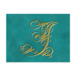 Fancy Monogram Letter J, Customize Colour postcards