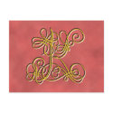 Fancy Monogram Letter K, Customize Colour postcards