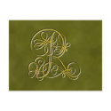 Fancy Monogram Letter R postcards