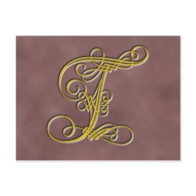 Fancy Monogram Letter T Postcard by beverlytazangel