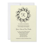 Fancy Monogram Wedding Invitation (off white)