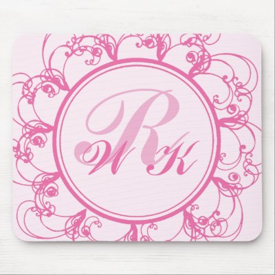 Fancy Monogrammed Mouse Pad by prettyfancyinvites