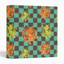 Fancy Octopus Chequered Pattern Binder