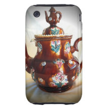 Fancy Ornate Antique English Teapot Coffee Pot Tough iPhone 3 Case