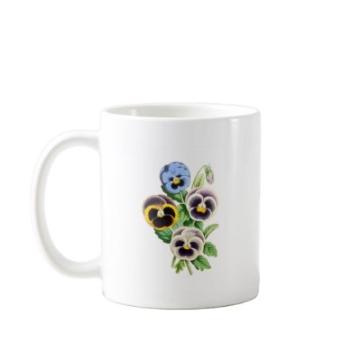 Fancy Pansies Vintage Illustration Mugs by tartanphoenix
