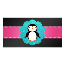 Fancy penguin photo cards