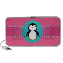 Fancy penguin pink polka dots speaker system