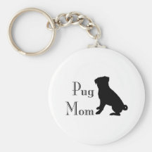 Fancy Pug Mom Key Chain