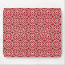 Fancy Red Holiday Damask Pattern  Mousepads