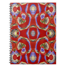 fancy red purple mosaic pattern note books