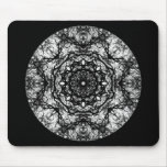 Fancy Round Design on Black. Mousepads