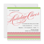 Fancy Script and Chevron Holiday Party Invitation